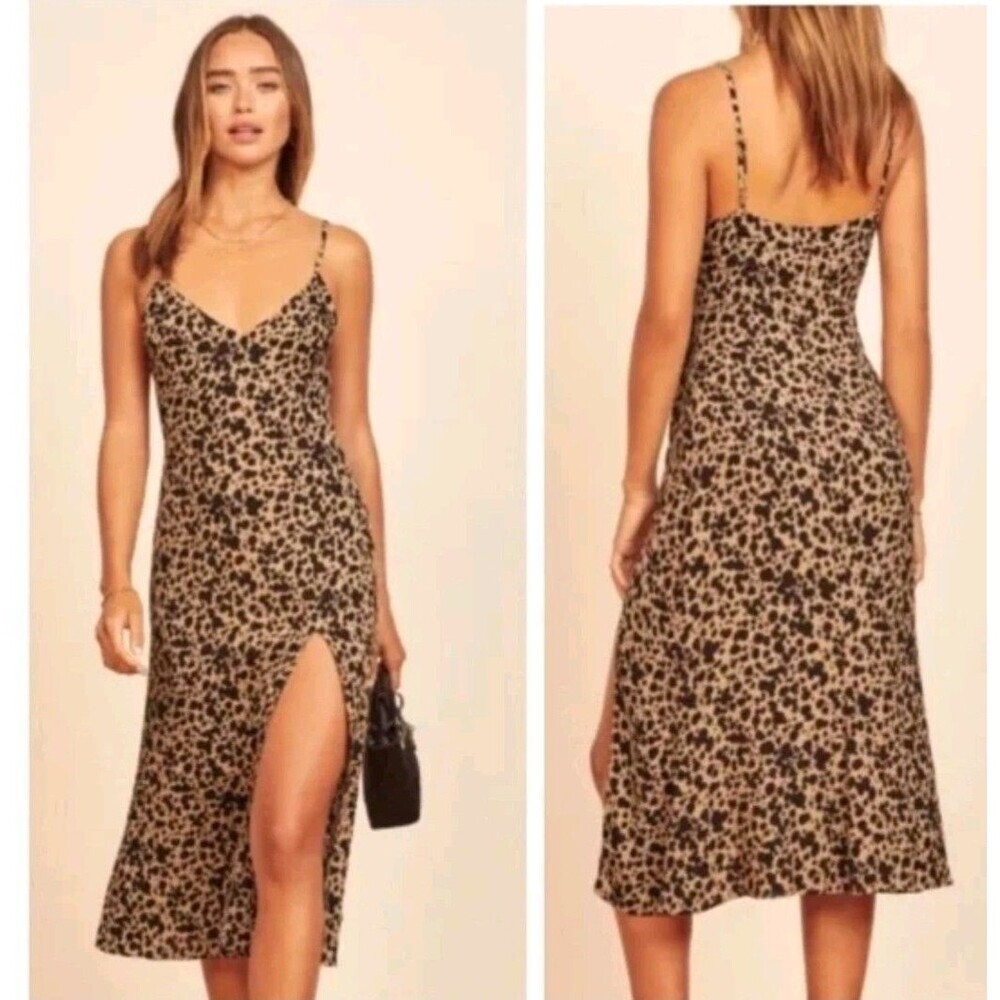 Reformation Crimini Leopard Print Dress Size 18